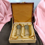 KL9001 Designer Satin Fabric MDF Wedding Box with 2 Card Inserts (2 Jars) - Kalash Cards