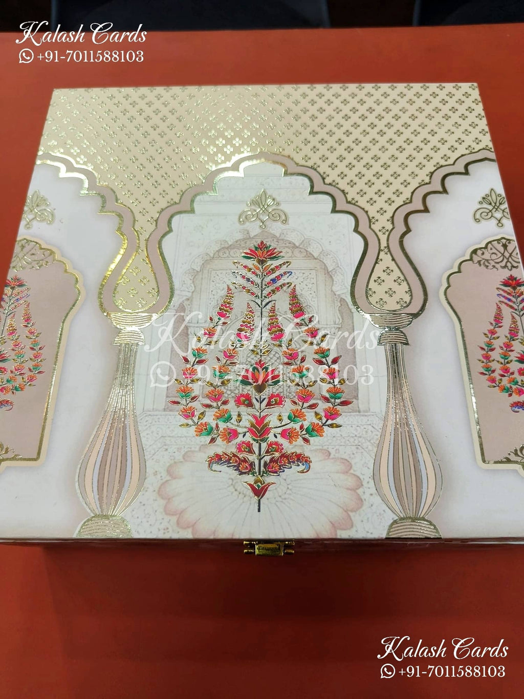 KL9003 Floral Design MDF Luxury Gift Box with 2 Printed Cards (4 Jars 200gm each approx)