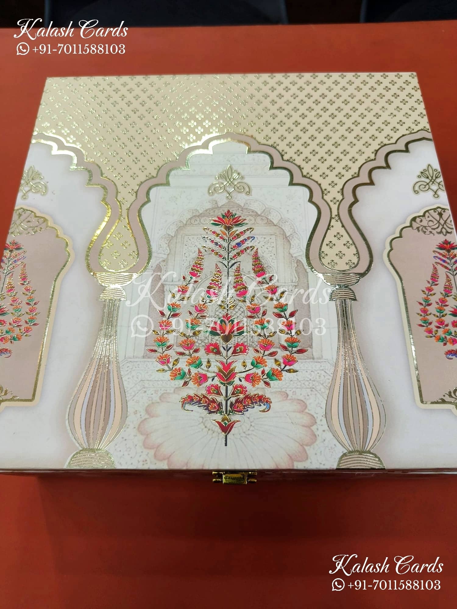 KL9003 Floral Design MDF Luxury Gift Box with 2 Printed Cards (4 Jars 200gm each approx)