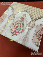 KL9003 Floral Design MDF Luxury Gift Box with 2 Printed Cards (4 Jars 200gm each approx)