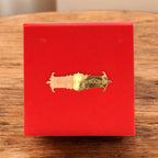 KL9005S1 Velvet Fabric Thick Board Wedding Card with 2 Card Inserts, 1 MDF Carry Bag Style Holder and Acrylic Mirror with Couple Names - Kalash Cards