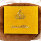 KL9007 Velvet Fabric Thick Luxury Wedding Card with 2 Card Inserts, 1 Envelope, Couple Names and Initials Laser - Kalash Cards