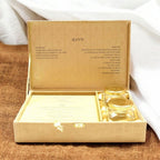 KL9008B Velvet Fabric MDF Dry Fruit Box with 2 Printed Card Inserts (2 Jars) - Kalash Cards