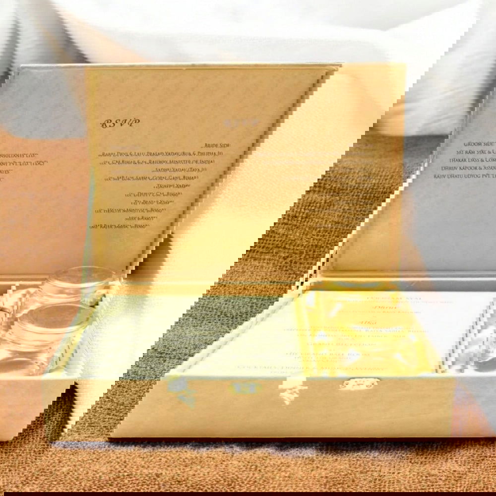 KL9008B Velvet Fabric MDF Dry Fruit Box with 2 Printed Card Inserts (2 Jars) - Kalash Cards