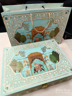 KL9009 Exclusive Elephant Design Wood MDF Luxury Gift Box with Matching Carry Bag & 2 Page Translucent Cover Card (2 Jars 250gm each approx)