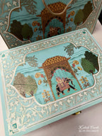 KL9009 Exclusive Elephant Design Wood MDF Luxury Gift Box with Matching Carry Bag & 2 Page Translucent Cover Card (2 Jars 250gm each approx)