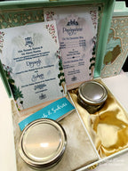 KL9009 Exclusive Elephant Design Wood MDF Luxury Gift Box with Matching Carry Bag & 2 Page Translucent Cover Card (2 Jars 250gm each approx)