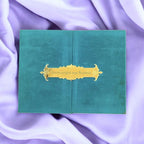 KL9009 Door Style Velvet Fabric Thick Luxury Wedding Card with 2 Card Inserts, 1 Envelope and Acrylic Mirror with Couple Names - Kalash Cards