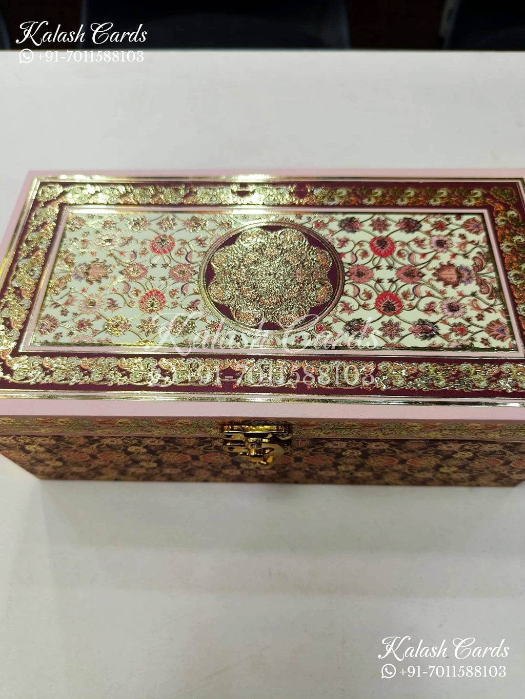 KL9010 Traditional Mandala Design MDF Luxury Gift Box with 2 Printed Cards (2 Jars 200gm each approx)