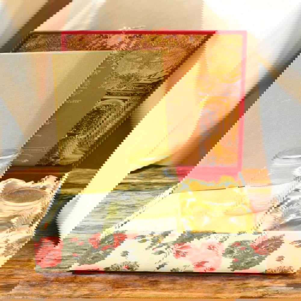 KL9010B Velvet Fabric MDF Wedding Invitation Box with 2 Printed Card Inserts (2 Jars) - Kalash Cards