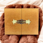 KL9010 Door Style Velvet Fabric Thick Luxury Wedding Card with 2 Card Inserts, 1 Envelope and Acrylic Mirror with Couple Names - Kalash Cards