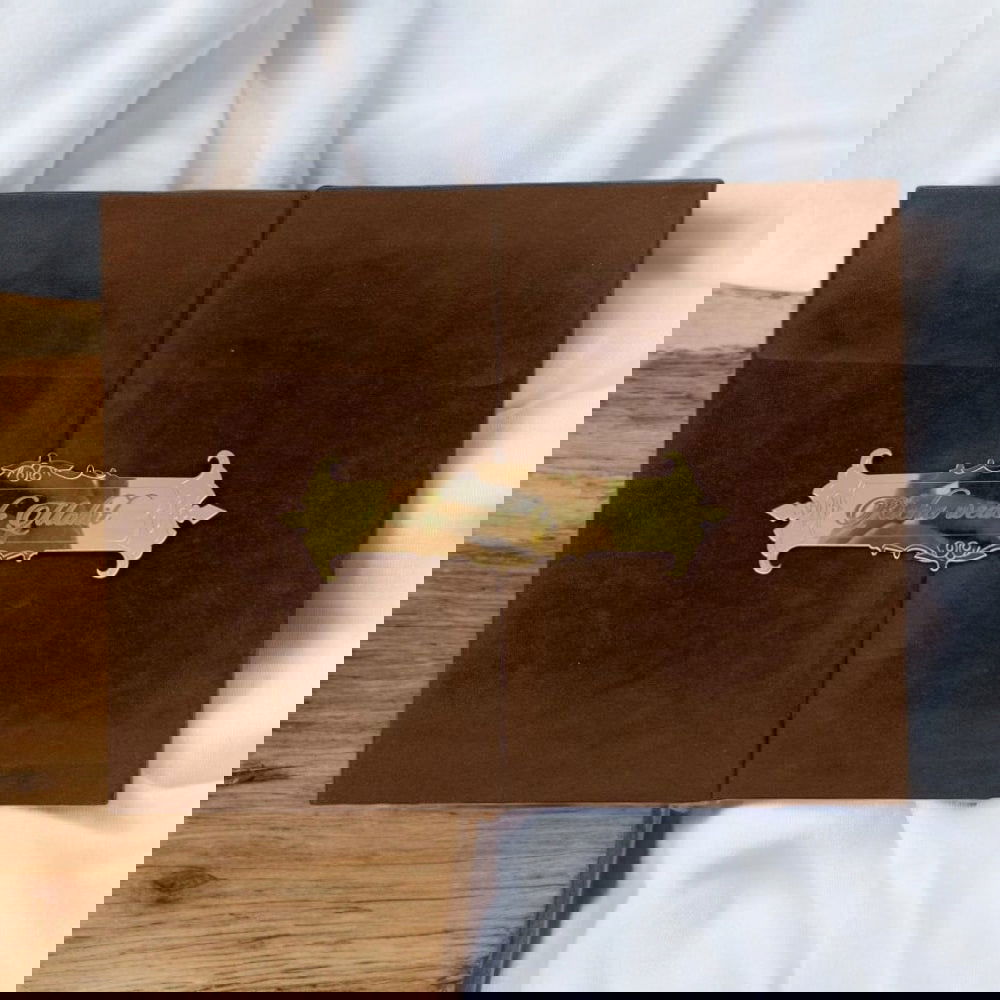 KL9011 Door Style Velvet Fabric Thick Luxury Wedding Card with 2 Card Inserts, 1 Envelope and Acrylic Mirror with Couple Names - Kalash Cards