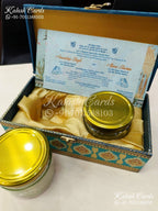 KL9012 Peacock Theme MDF Luxury Gift Box with 2 Printed Cards (2 Jars 200gm each approx)
