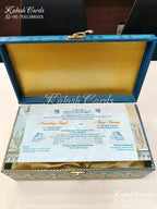 KL9012 Peacock Theme MDF Luxury Gift Box with 2 Printed Cards (2 Jars 200gm each approx)