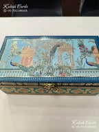 KL9012 Peacock Theme MDF Luxury Gift Box with 2 Printed Cards (2 Jars 200gm each approx)