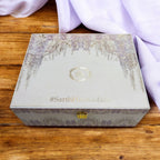 KL9012B Designer Purple Flower Luxury MDF Gift Box with 2 Foil Print Inserts (2 Jars) - Kalash Cards