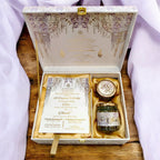 KL9012B Designer Purple Flower Luxury MDF Gift Box with 2 Foil Print Inserts (2 Jars) - Kalash Cards