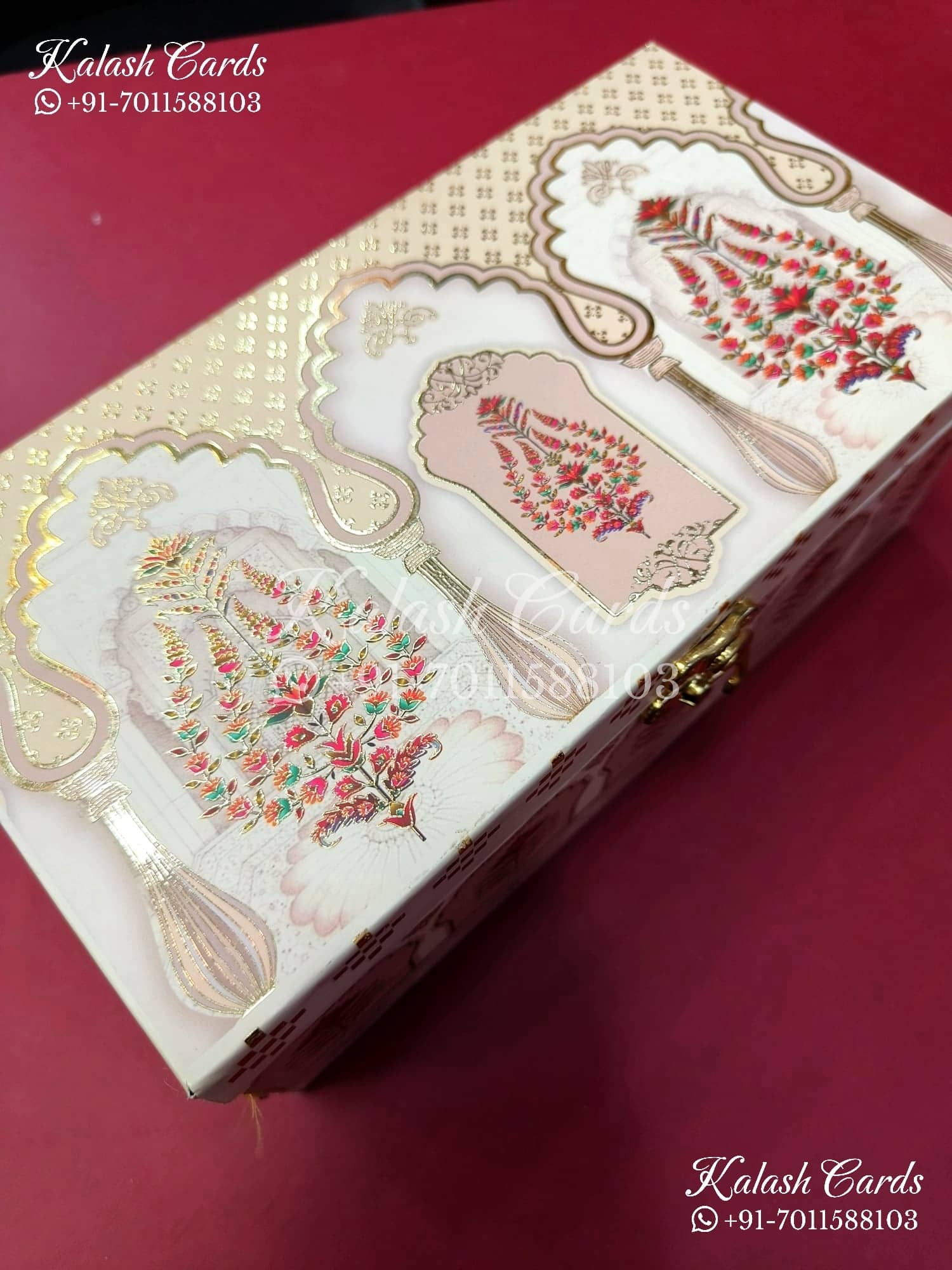 KL9013 Floral Design MDF Luxury Gift Box with 2 Printed Cards (2 Jars 200gm each approx)