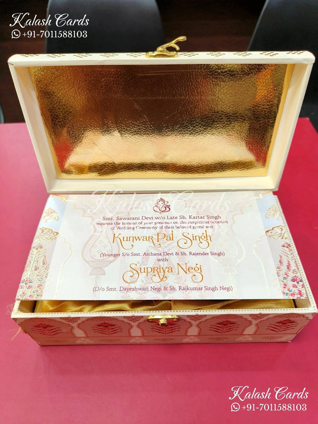 KL9013 Floral Design MDF Luxury Gift Box with 2 Printed Cards (2 Jars 200gm each approx)