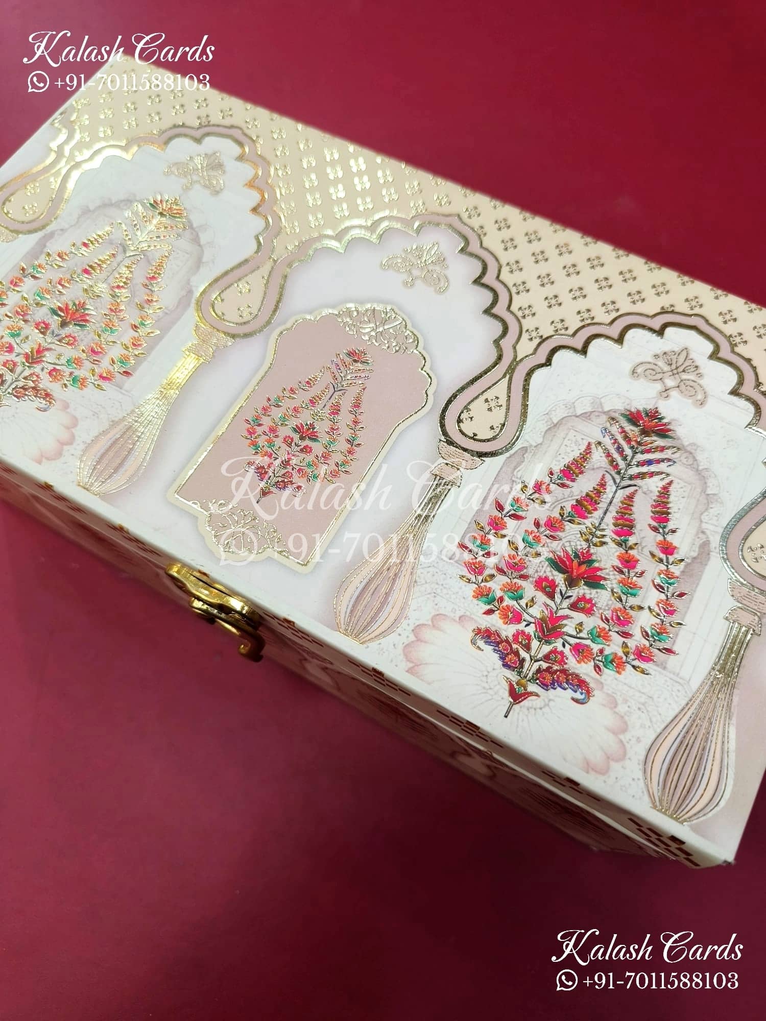 KL9013 Floral Design MDF Luxury Gift Box with 2 Printed Cards (2 Jars 200gm each approx)