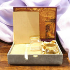 KL9013B Velvet Fabric MDF Wedding Invitation Box with 2 Printed Card Inserts (2 Jars) - Kalash Cards