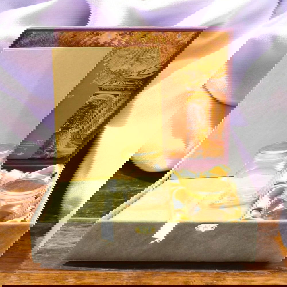 KL9013B Velvet Fabric MDF Wedding Invitation Box with 2 Printed Card Inserts (2 Jars) - Kalash Cards