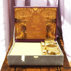KL9013B Velvet Fabric MDF Wedding Invitation Box with 2 Printed Card Inserts (2 Jars) - Kalash Cards