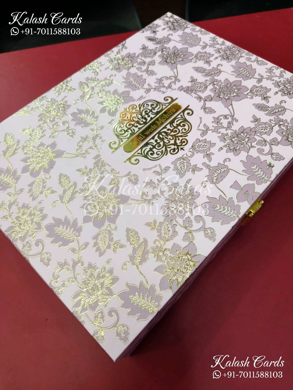 KL9014 Pink Floral Design MDF Luxury Gift Box with 2 Printed Thick Cards (2 Jars 250gm each approx)
