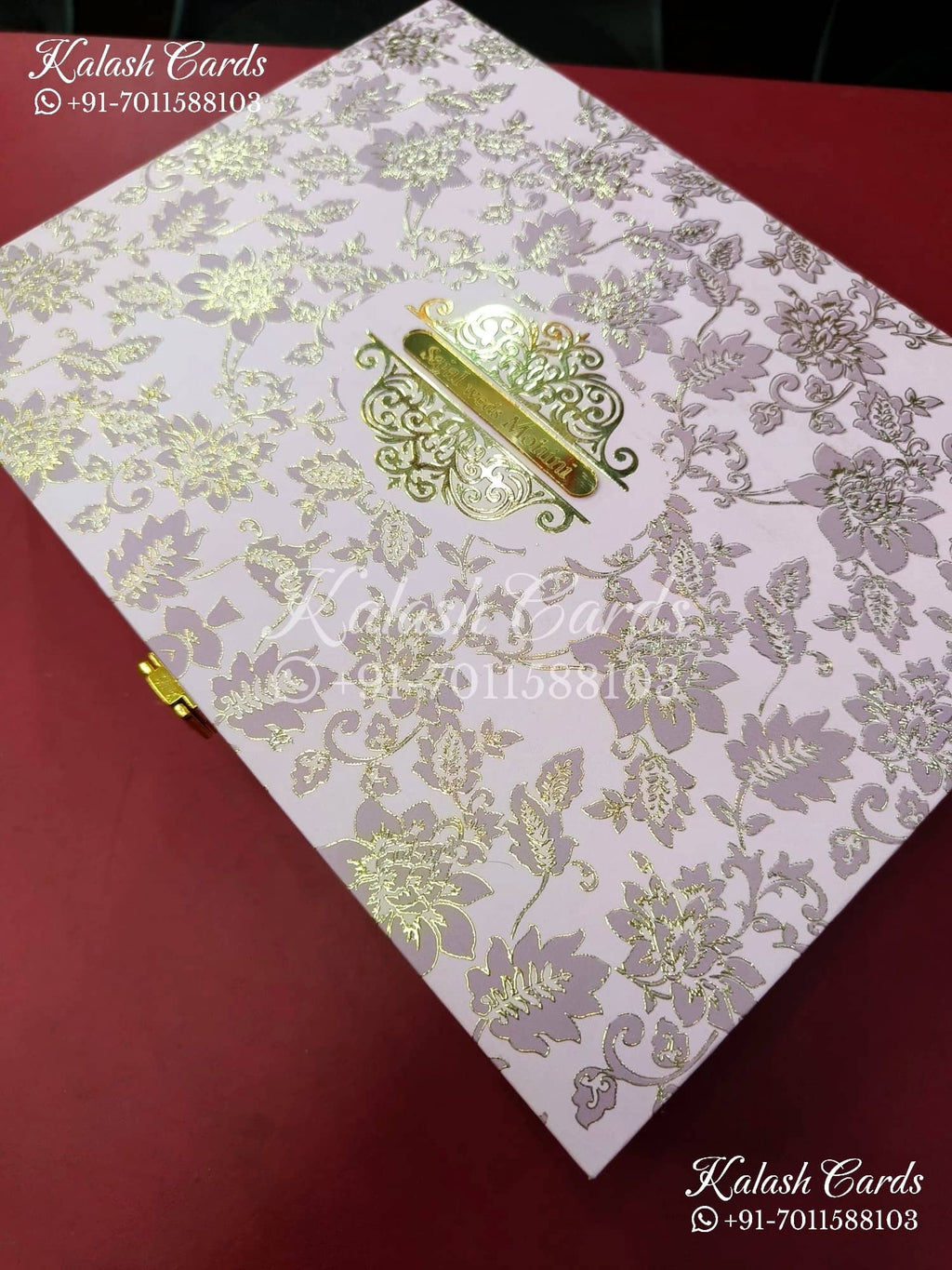KL9014 Pink Floral Design MDF Luxury Gift Box with 2 Printed Thick Cards (2 Jars 250gm each approx)