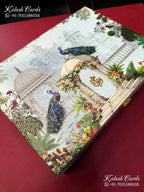 KL9015 Royal Peacock Design MDF Luxury Gift Box with 2 Thick Printed Cards (2 Jars 250gm each approx)