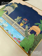 KL9016 Blue Pichwai Theme MDF Luxury Gift Box with 2 Printed Thick Cards (2 Jars 250gm each approx)