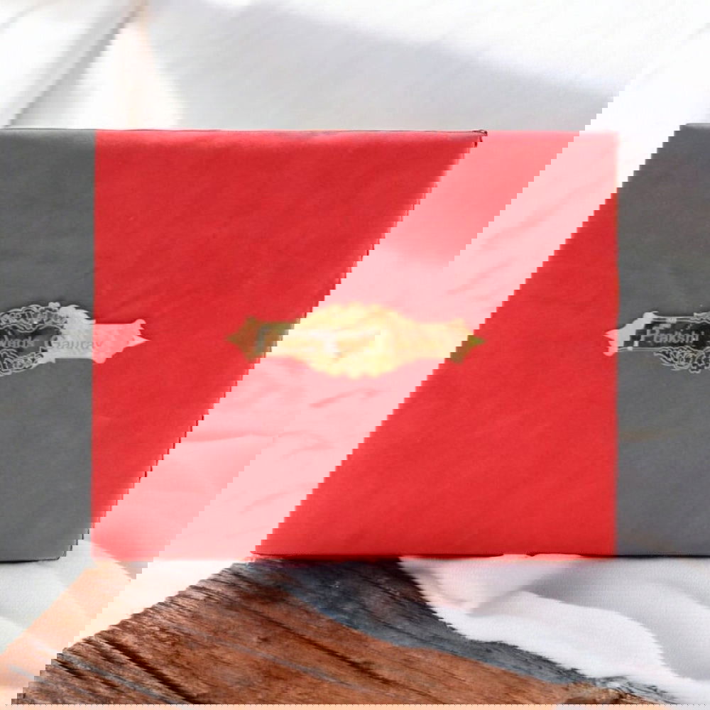 KL9016B Velvet Fabric MDF Dry Fruit Box with 2 Printed Card Inserts (2 Jars) - Kalash Cards