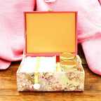 KL9016B Velvet Fabric MDF Dry Fruit Box with 2 Printed Card Inserts (2 Jars) - Kalash Cards