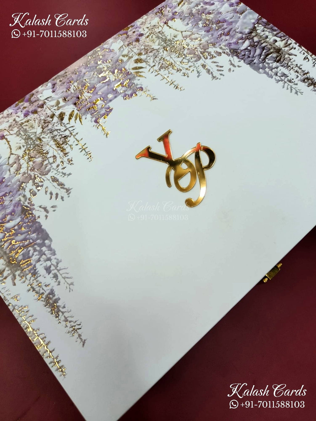KL9017 Floral Design MDF Luxury Gift Box with 2 Page Translucent Cover Card & Matching Carry Bag (2 Jars 250gm each approx)