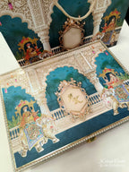 KL9018 Exclusive Elephant Design MDF Luxury Gift Box with Matching Carry Bag & 2 Golden Border Thick Card (2 Jars 250gm each approx)
