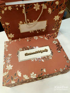 KL9020 Exclusive Floral Design MDF Luxury Gift Box with Matching Carry Bag & 2 Golden Border Thick Card (2 Jars 250gm each approx)