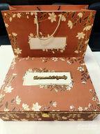 KL9020 Exclusive Floral Design MDF Luxury Gift Box with Matching Carry Bag & 2 Golden Border Thick Card (2 Jars 250gm each approx)