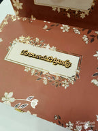KL9020 Exclusive Floral Design MDF Luxury Gift Box with Matching Carry Bag & 2 Golden Border Thick Card (2 Jars 250gm each approx)