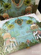 KL9021 Exclusive Elephant Design MDF Luxury Gift Box with Matching Carry Bag & 2 Golden Border Thick Card (2 Jars 250gm each approx)