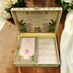 KL9022B Floral Design Luxury MDF Wedding Gift Box with 2 Printed Card Inserts and Sweets Section Tray - Kalash Cards