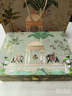 KL9026 Exclusive Elephant Design MDF Luxury Gift Box with Matching Carry Bag & 2 Page Translucent Cover Card (2 Jars 250gm each approx)