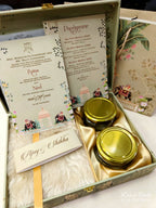 KL9026 Exclusive Elephant Design MDF Luxury Gift Box with Matching Carry Bag & 2 Page Translucent Cover Card (2 Jars 250gm each approx)