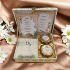 KL9029B Royal Palace Design Luxury MDF Gift Box with 2 Foil Print Inserts Translucent Cover Card (2 Jars) - Kalash Cards