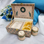 KL9033B Traditional Peacock Design Luxury MDF Gift Box with 2 Foil Printed Inserts (2 Jars) - Kalash Cards