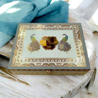 KL9043B Traditional Peacock Design Luxury MDF Wedding Gift Box with 2 Printed Card Inserts (2 Jars) - Kalash Cards