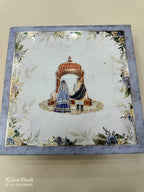 KL9044 Anand Karaj Theme Cardboard Gift Box with 2 Printed Cards & Cavity