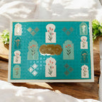 KL9044B Floral Design Luxury MDF Wedding Gift Box with 2 Printed Card Inserts and Ganesh Murti (2 Jars) - Kalash Cards
