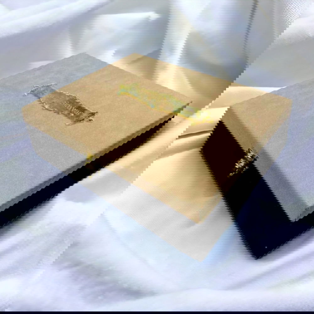 KL9047B Velvet Fabric MDF Dry Fruit Gift Box with 2 Printed Card Inserts (2 Jars) - Kalash Cards