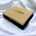 KL9047B Velvet Fabric MDF Dry Fruit Gift Box with 2 Printed Card Inserts (2 Jars) - Kalash Cards