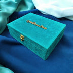 KL9048B Velvet Fabric MDF Dry Fruit Gift Box with 2 Printed Card Inserts (2 Jars) - Kalash Cards